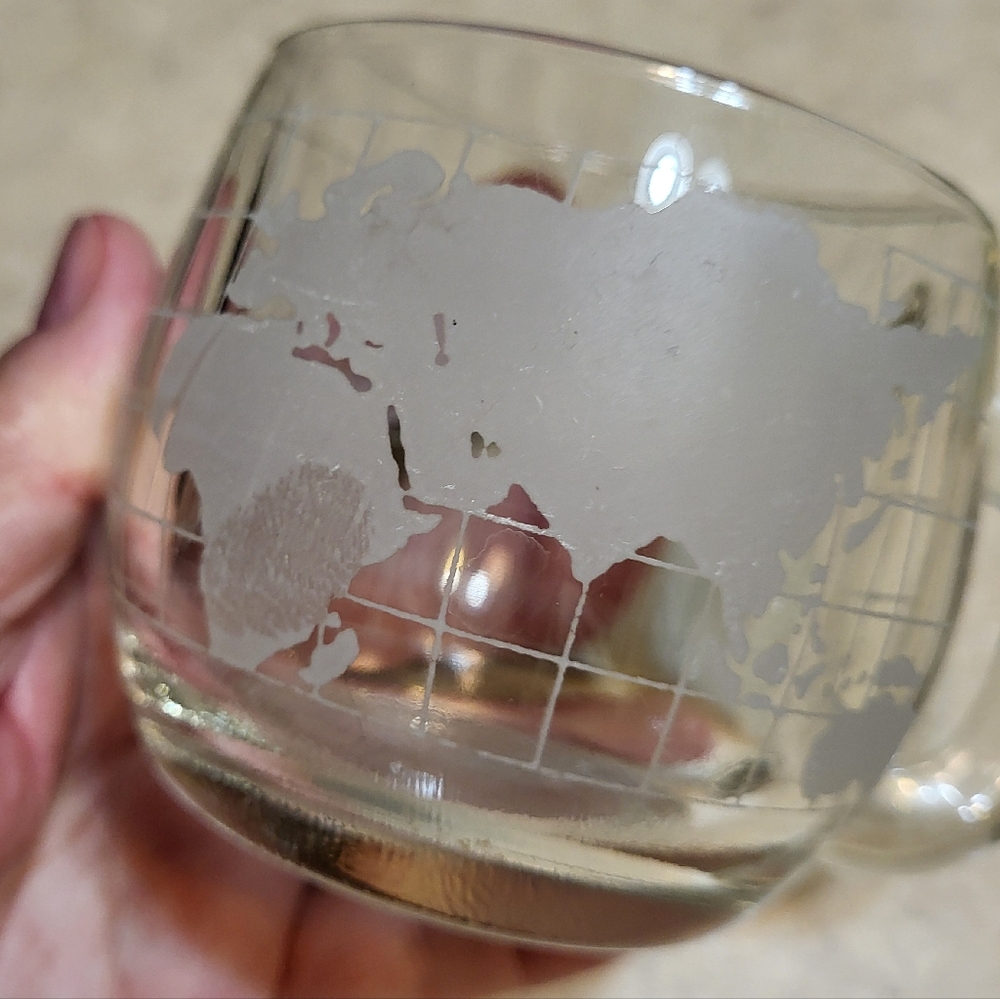 Nescafe World Coffee Cups - Etched Glass Beautiful and Stylish